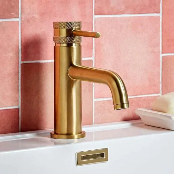 Scudo Core Mono Basin Mixer, Brushed Brass