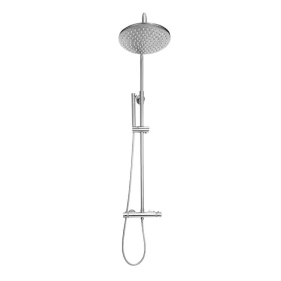 Scudo Rainford Exposed Round Rigid Riser Shower, Chrome