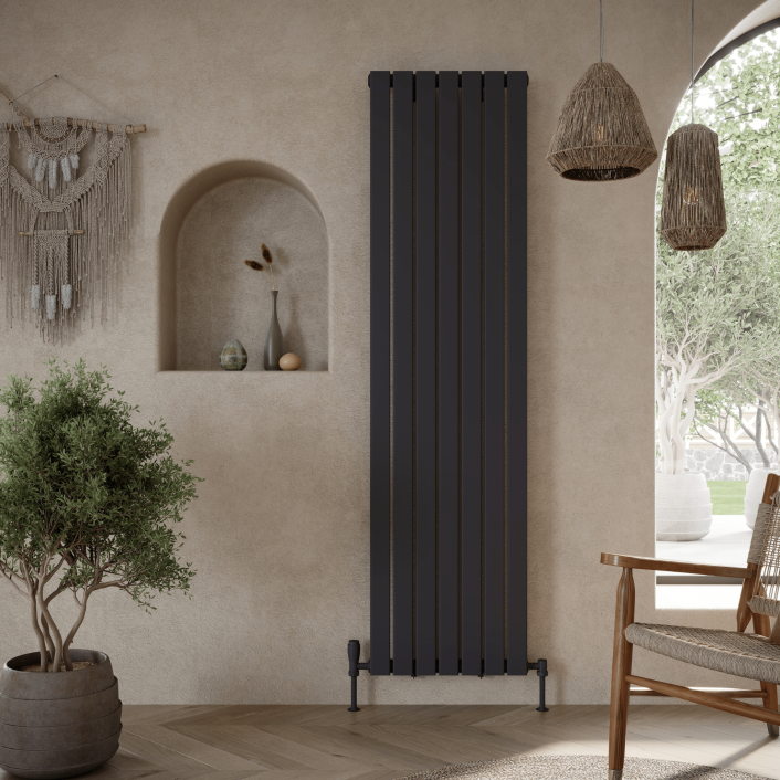 Scudo Bravo Designer Radiator, Single Panel, 1800 x 408mm — White