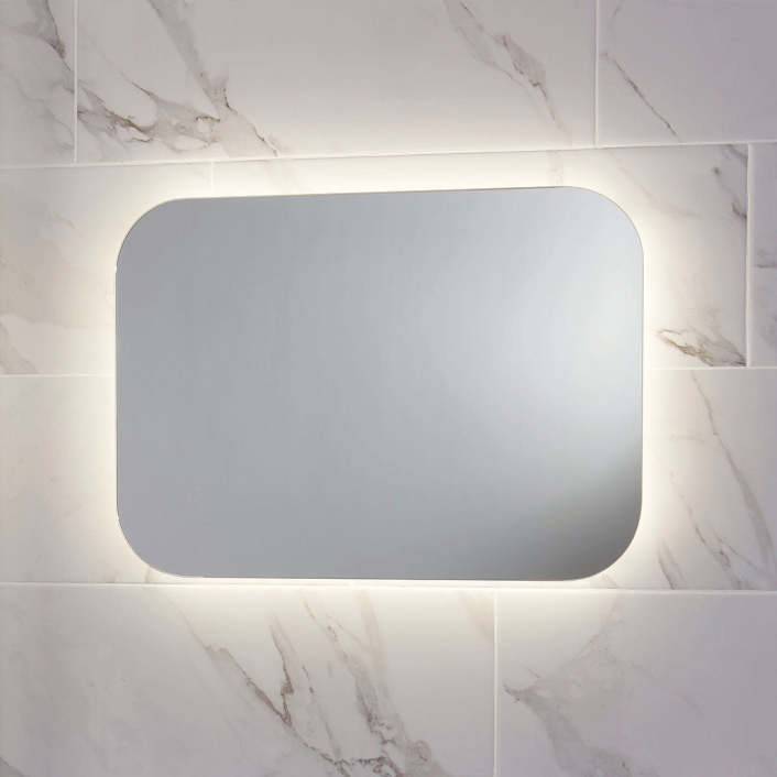 Scudo Aura LED Mirror with Demister Pad, 800 x 600mm