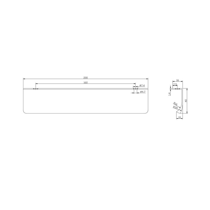 Scudo Aldwyn Flat Handle, Brushed Brass — 200mm