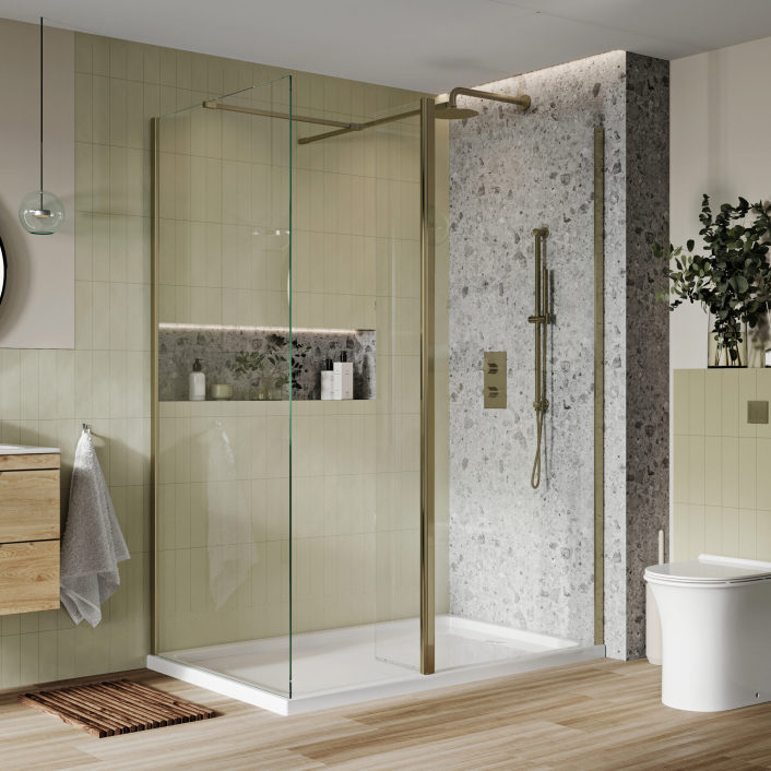S8 Flipper Brushed Brass Panel Clear Glass