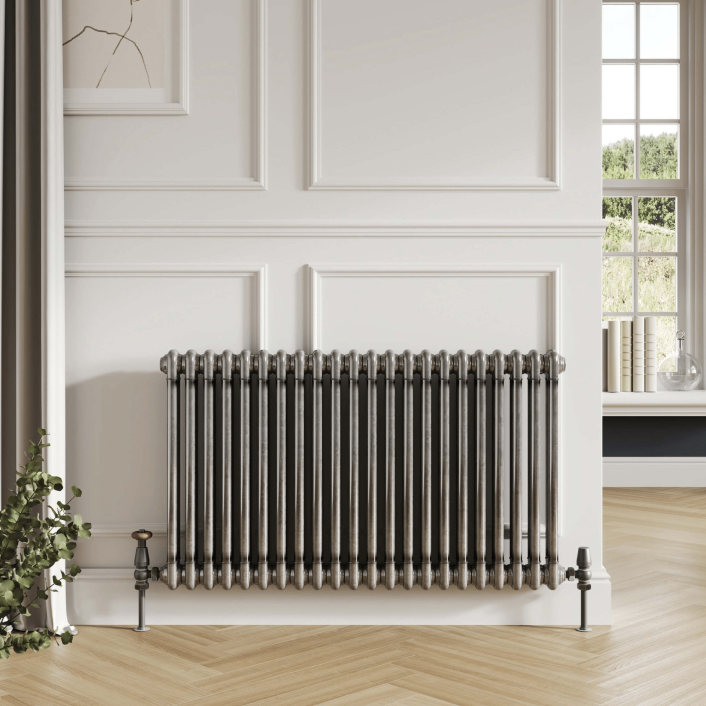Scudo Foundry Column Radiator, 2 Column, 14 Sections, 600 x 650mm — White