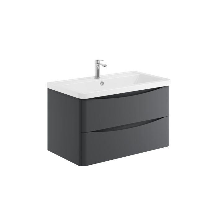 Scudo Bella Wall Cabinet, Matt Grey — 800mm