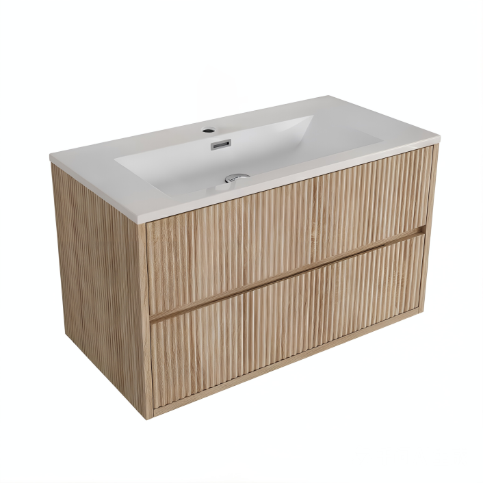 Scudo Linea Square Vanity Unit, Sonoma Oak — 790 x 475 x 480mm