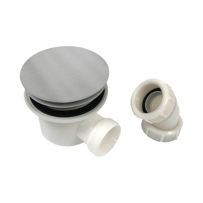 Scudo Fast Flow Shower Tray Waste, 90mm, Brushed Nickel