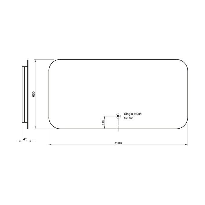 Scudo Aura LED Mirror with Demister Pad, 600 x 1200mm