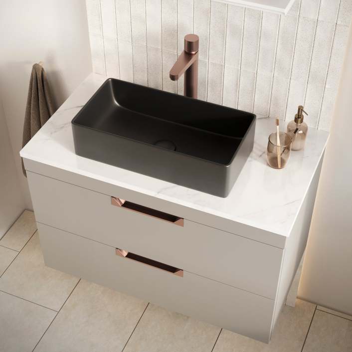 Scudo Nocturne 460x230c120mm Countertop Basin – Matte Black