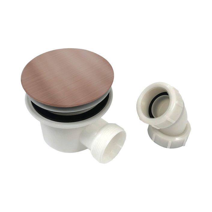 Scudo Fast Flow Shower Tray Waste, 90mm, Brushed Bronze