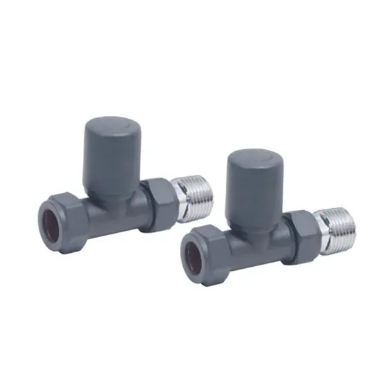 Scudo Radiator Valve, Straight, 15mm, Anthracite — Pair