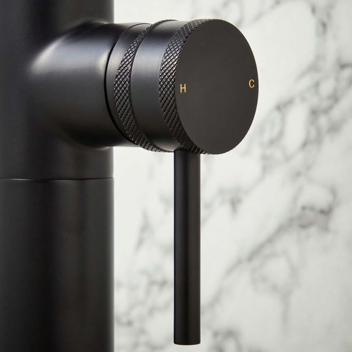 Scudo Core Freestanding Bath Shower Mixer, Black