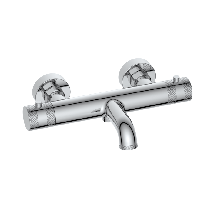 Scudo Core Thermostatic Bath Shower Mixer, 2 Outlet, Brushed Bronze