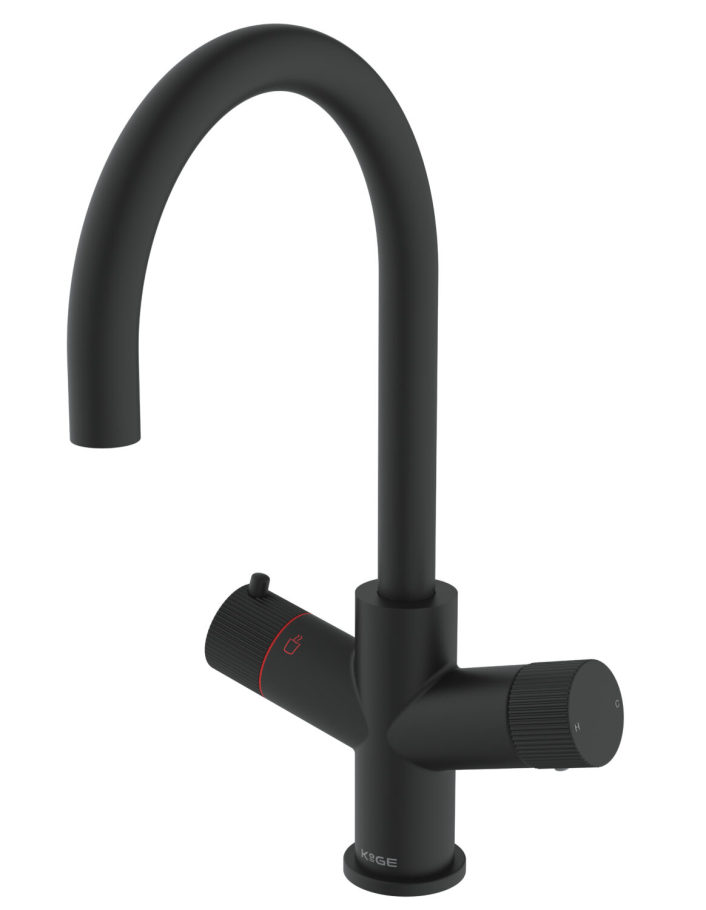 Scudo Kelvin 3-in-1 Boiling Water Tap, U Spout, Black