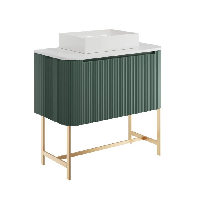 Scudo Linea Curve Countertop, Matt White — 900mm