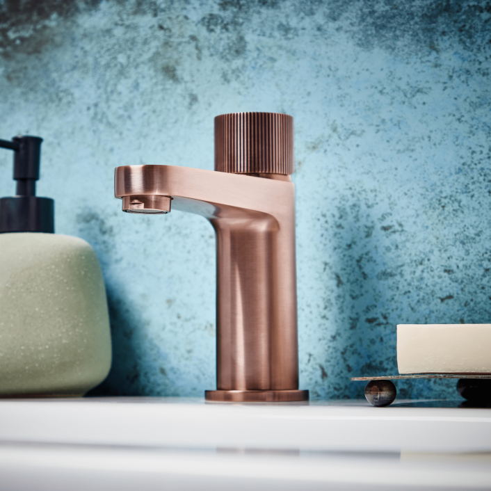Scudo Koko Mono Basin Mixer, Brushed Brass