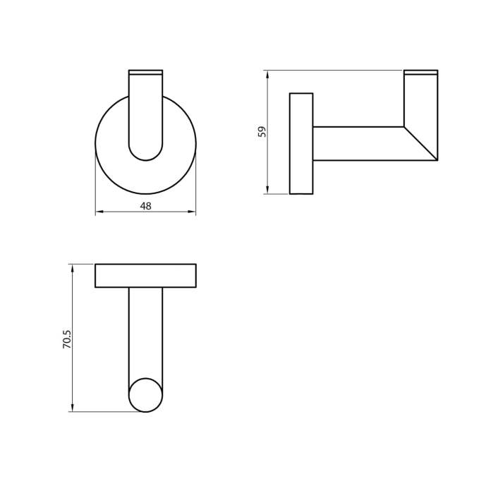 Scudo Delta Robe Hook, Chrome