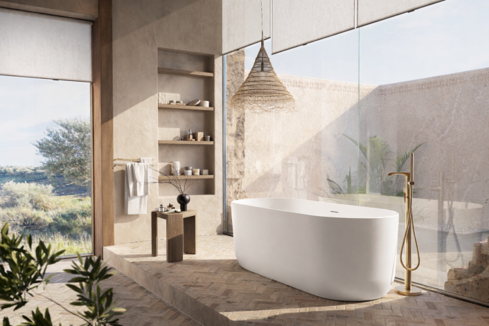 Scudo Eden Oval Bath, Matt White — 1700 x 800mm