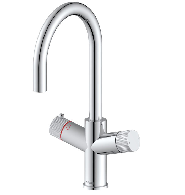 Scudo Kelvin 3-in-1 Boiling Water Tap, U Spout, Chrome