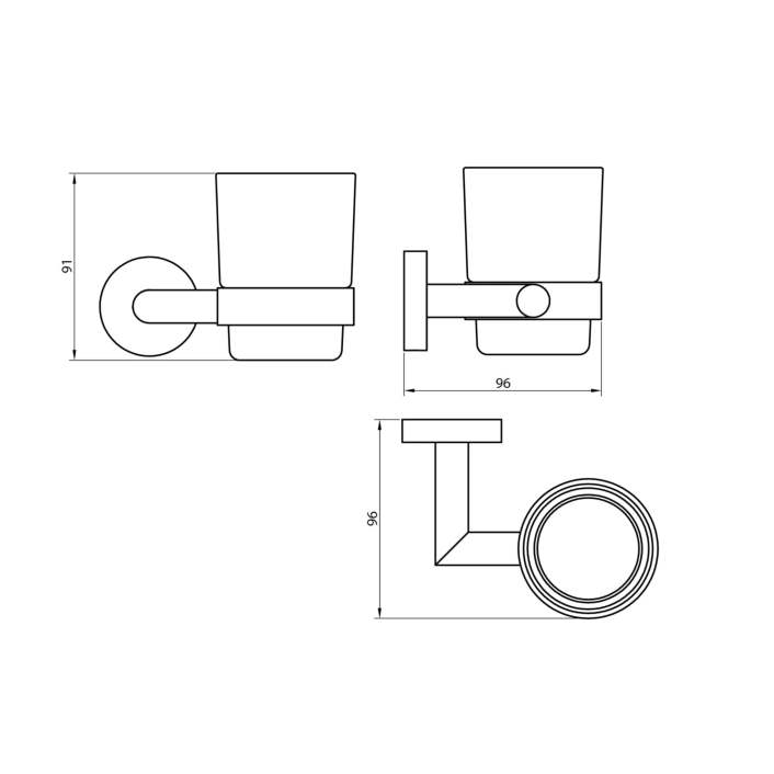 Scudo Delta Tumbler Holder, Chrome
