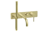 Scudo Core Wall Mounted Bath Shower Mixer, Brushed Brass