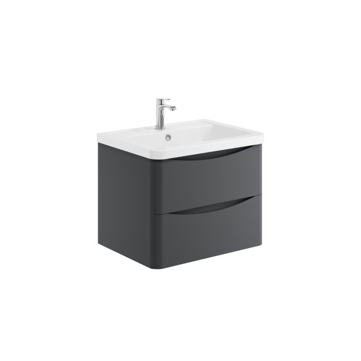 Scudo Bella Wall Cabinet, Matt Grey — 600mm