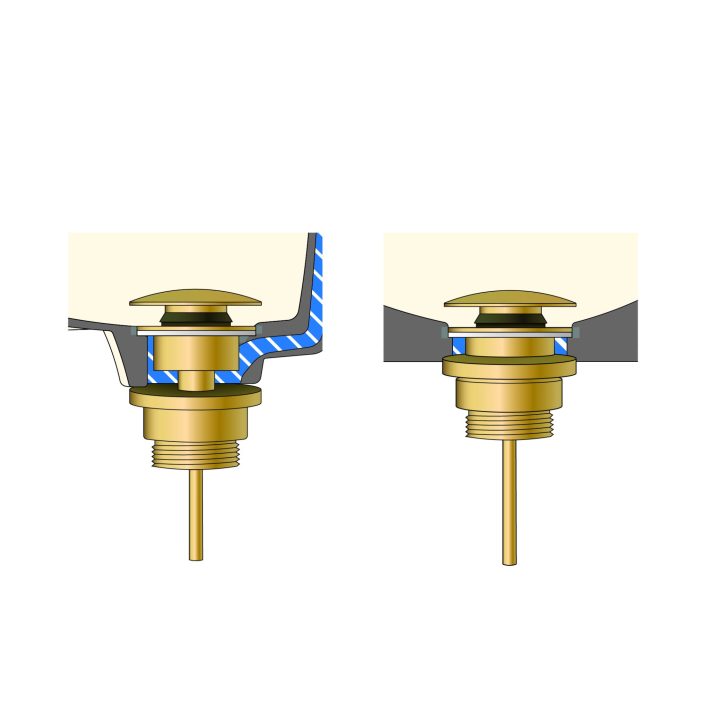 Scudo Purelle Universal Basin Waste, Brushed Brass