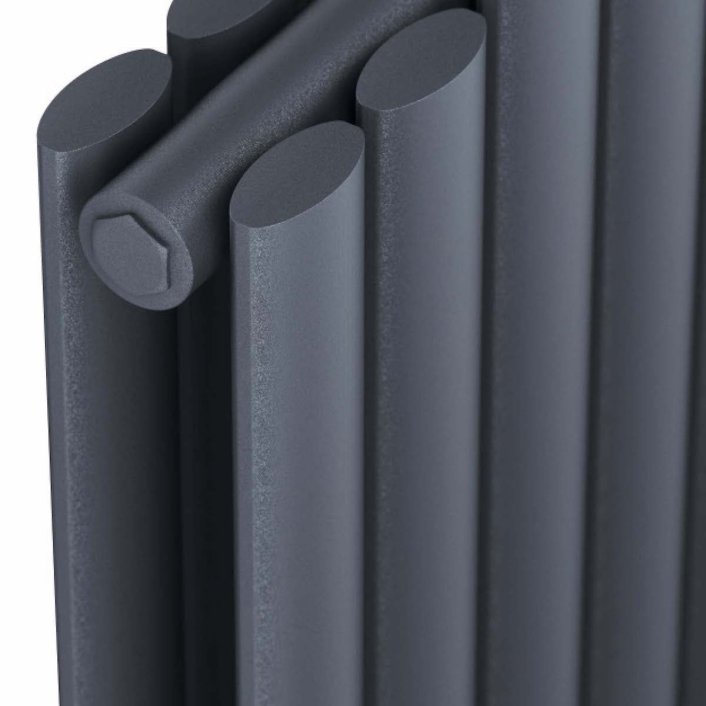 Scudo Apex Designer Radiator, Double Panel, 1800 x 236mm — Anthracite
