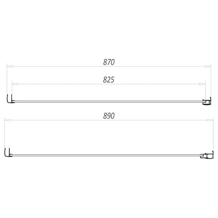 Scudo S6 Shower Side Panel, 6mm, Black — 900mm