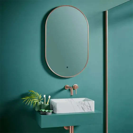 Scudo Aubrey Tablet LED Mirror, 500 x 800mm — Brushed Bronze Frame