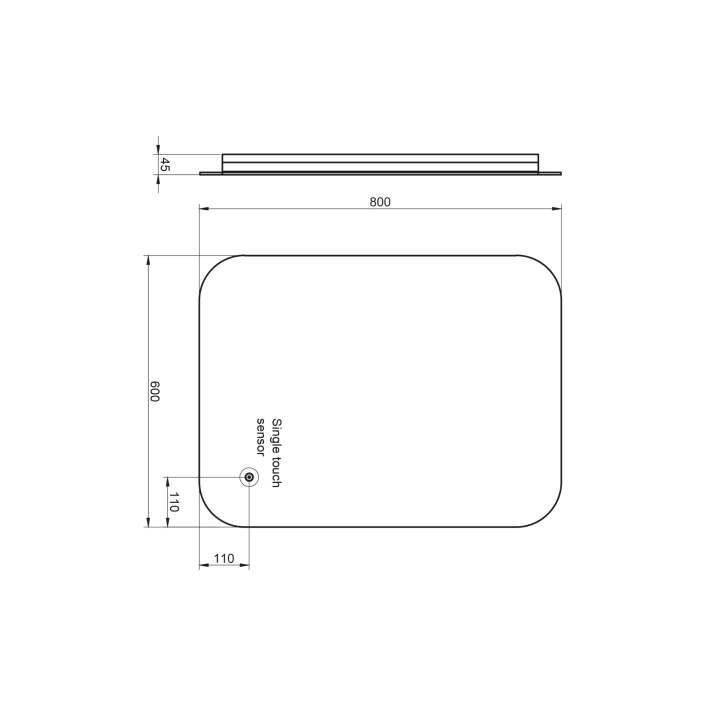 Scudo Aura LED Mirror with Demister Pad, 600 x 1200mm