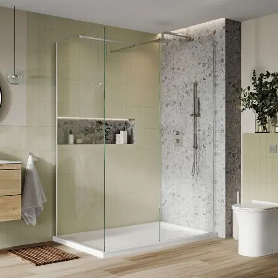 Scudo S8 Wetroom Panel, 8mm, Chrome — 800mm