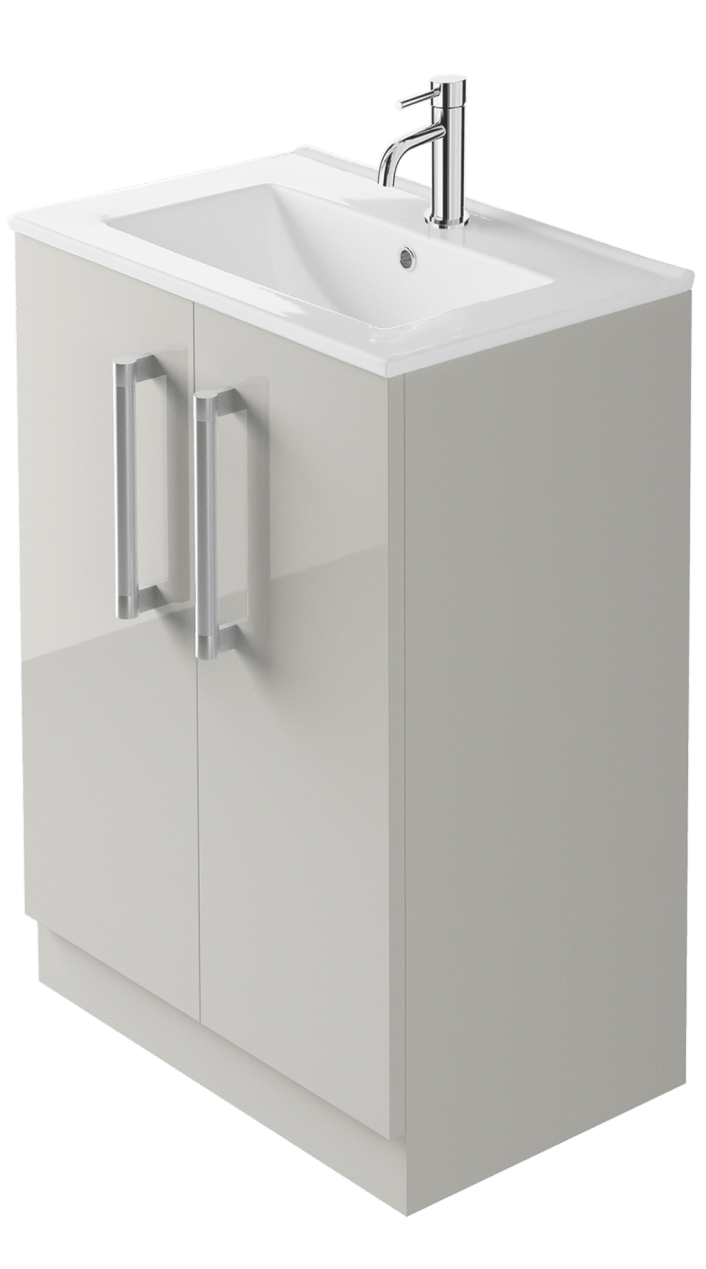 Zaneti Series Floor Unit 600mm Gloss Light Grey