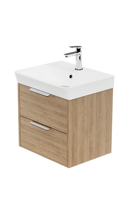 Zaneti Maddison Wall Hung Basin Unit 500mm Sandy Oak
