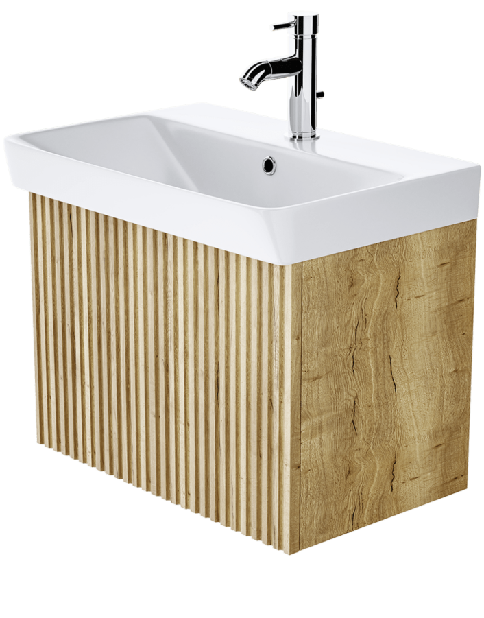 Zaneti Soho Wall Basin Unit 600mm Oak