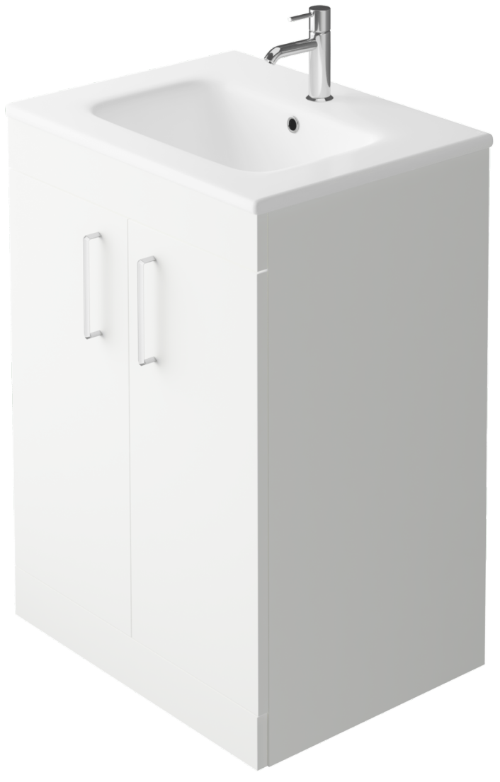 Zaneti Kolour Floor Basin Unit 600mm Matt White