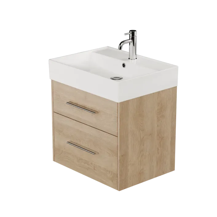 Zaneti Montana Wall Hung (inc Basin) Unit 600mm Sandy Oak