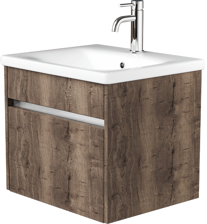 Zaneti Aspect Wall Basin Unit 550mm Tobacco Oak