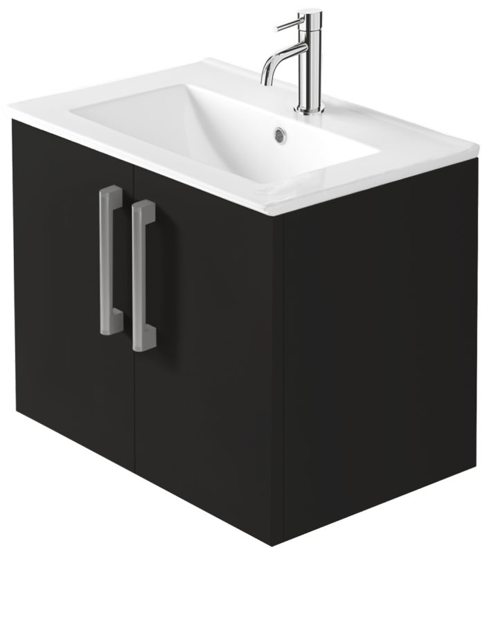 Zaneti Series 2 Door Wall Hung 500mm Soft Black