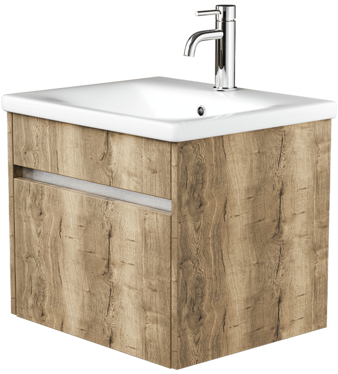 Zaneti Aspect Wall Basin Unit 550mm Natural Oak