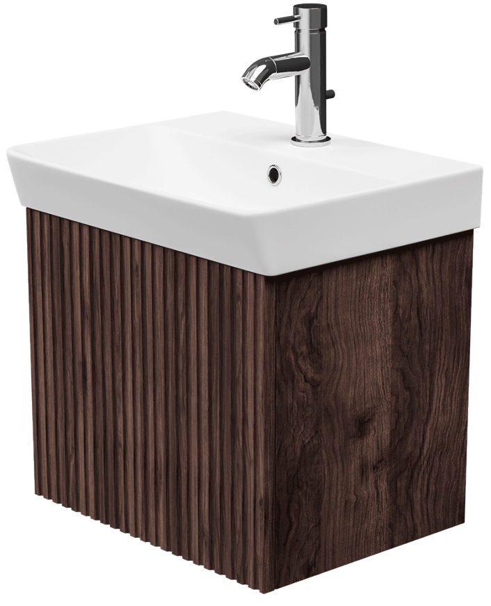 Zaneti Soho Wall Basin Unit 500mm Walnut
