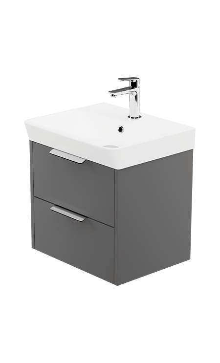 Zaneti Maddison Wall Hung Basin Unit 500mm Matt Mid Grey