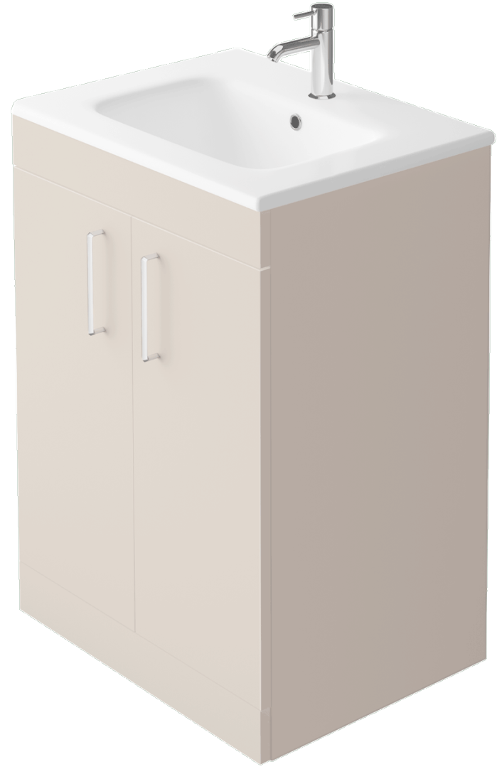 Zaneti Kolour Floor Basin Unit 600mm Cashmere