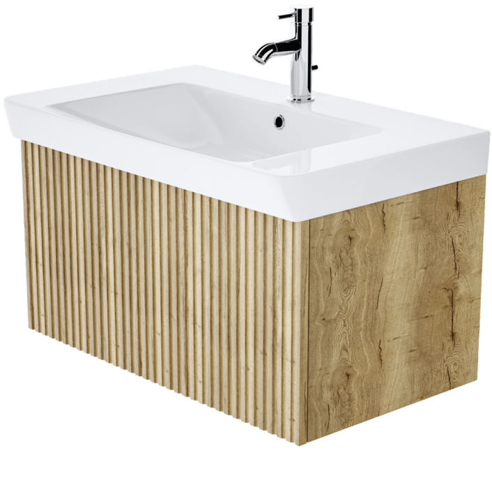 Zaneti Soho Wall Basin Unit 800mm Oak