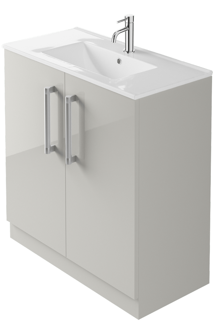 Zaneti Series Floor Unit 800mm Gloss Light Grey