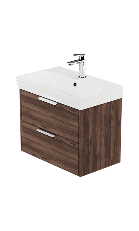 Zaneti Maddison Wall Hung Basin Unit 600mm Walnut