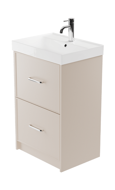 Zaneti Cotswold 2 Drawer Basin Unit 600mm Cashmere