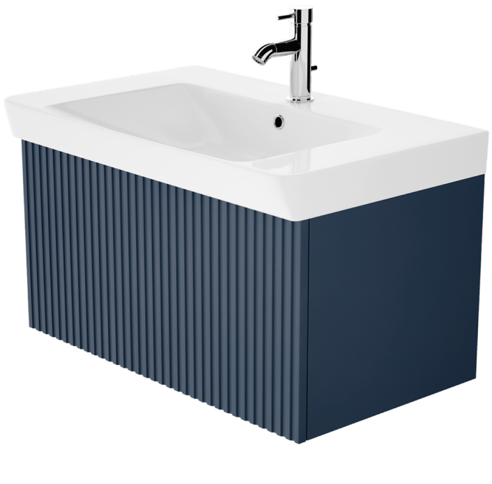 Zaneti Soho Wall Basin Unit 800mm Henley Blue