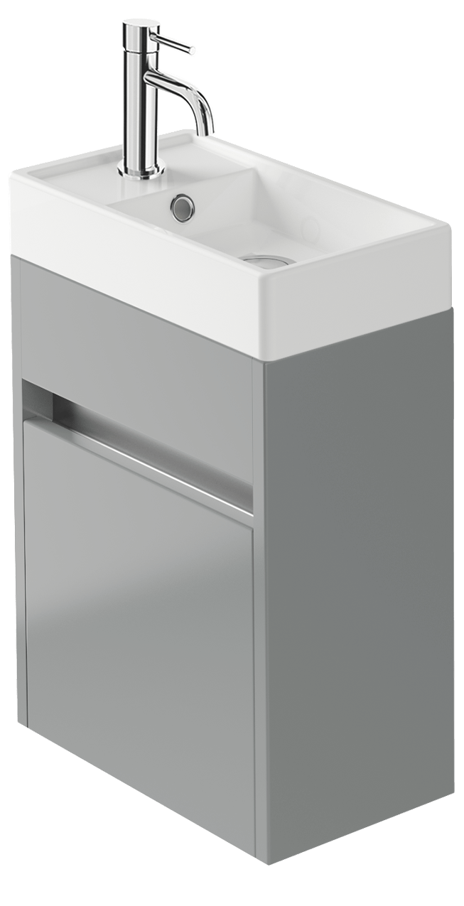 Zaneti Aspect Wall Hung Mid-Grey Basin Unit 400mm