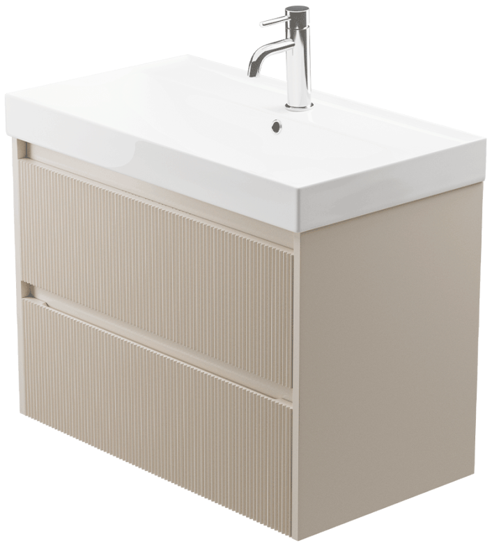 Zaneti Amor Wall Hung Basin Unit 800mm Cashmere