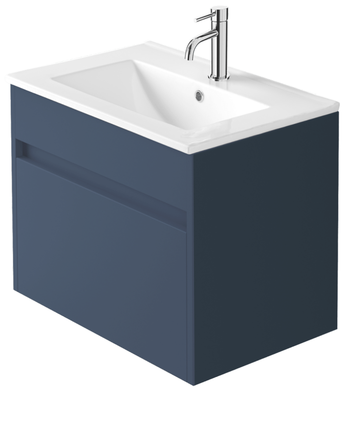 Zaneti Series One Drawer Basin Unit 600mm Henley Blue